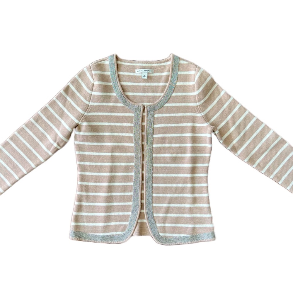 Banana Republic Striped Sweater with Silver Trim